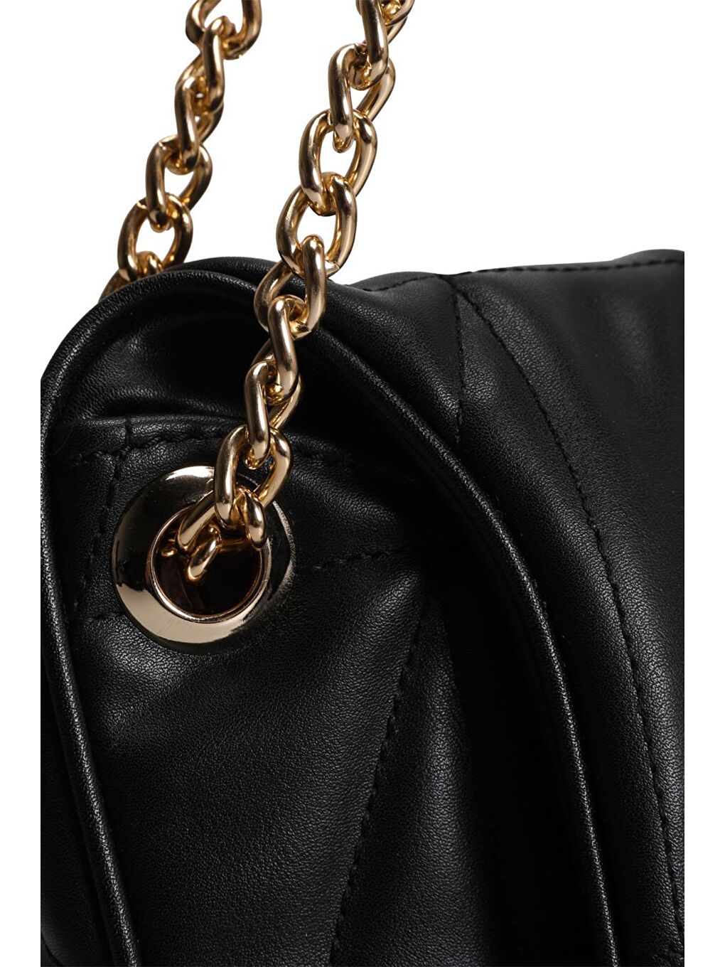 Siyah Desenli Zincir Askılı Kadın El ve Omuz Çantası-7