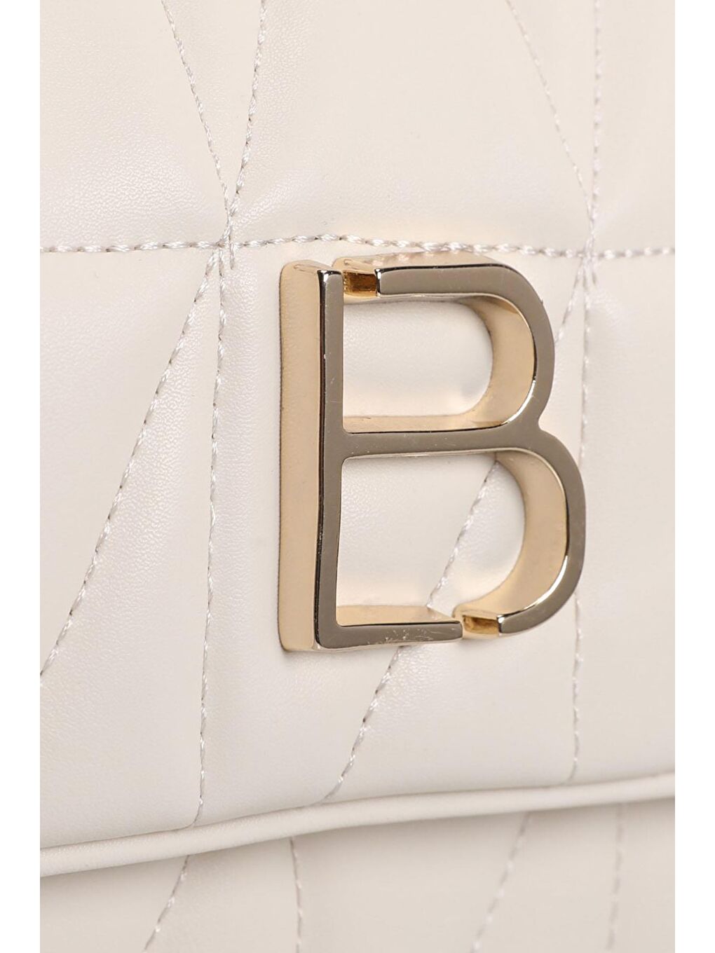 Ekru Desenli Zincir Askılı Kadın El ve Omuz Çantası-6