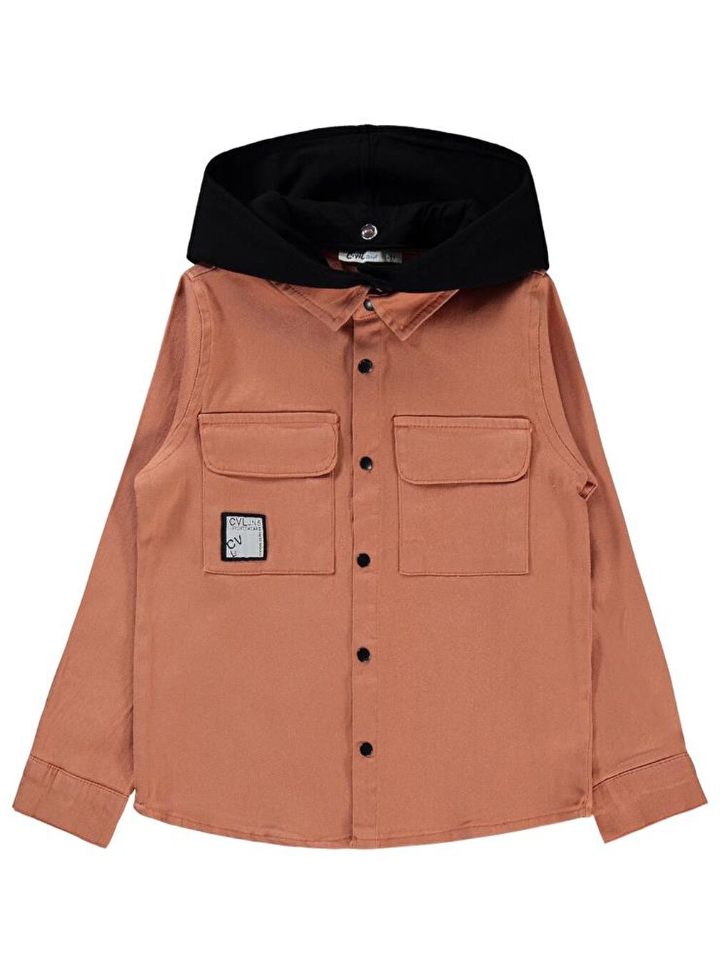 Kahverengi Boys Kapüşonlu 6-9 Yaş Gömlek - Turuncu 7-8 Yaş-2