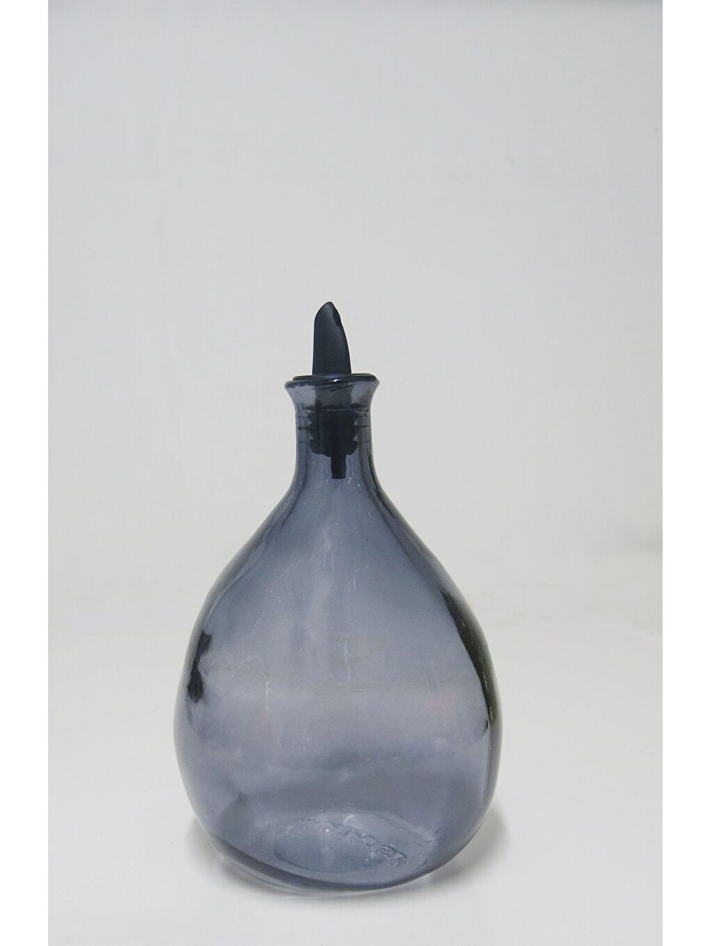 Büyük Siyah Amorf Cam Şişe Yağdanlık/Sosluk-2