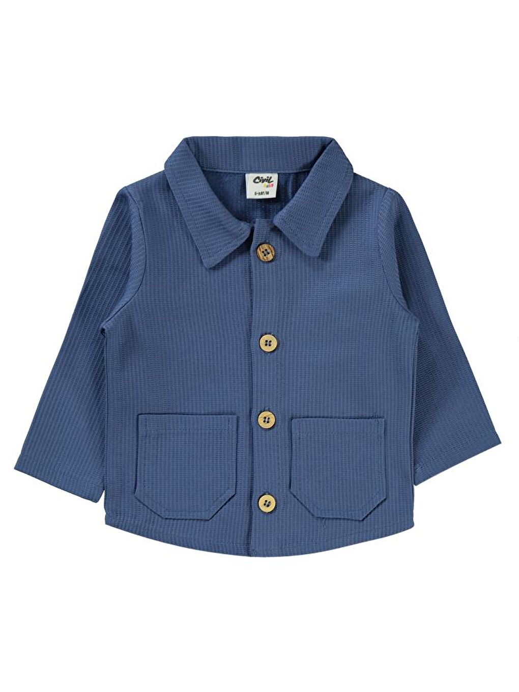 İndigo Baby Cepli 6-18 Ay Gömlek - Mavi 9-12 Ay