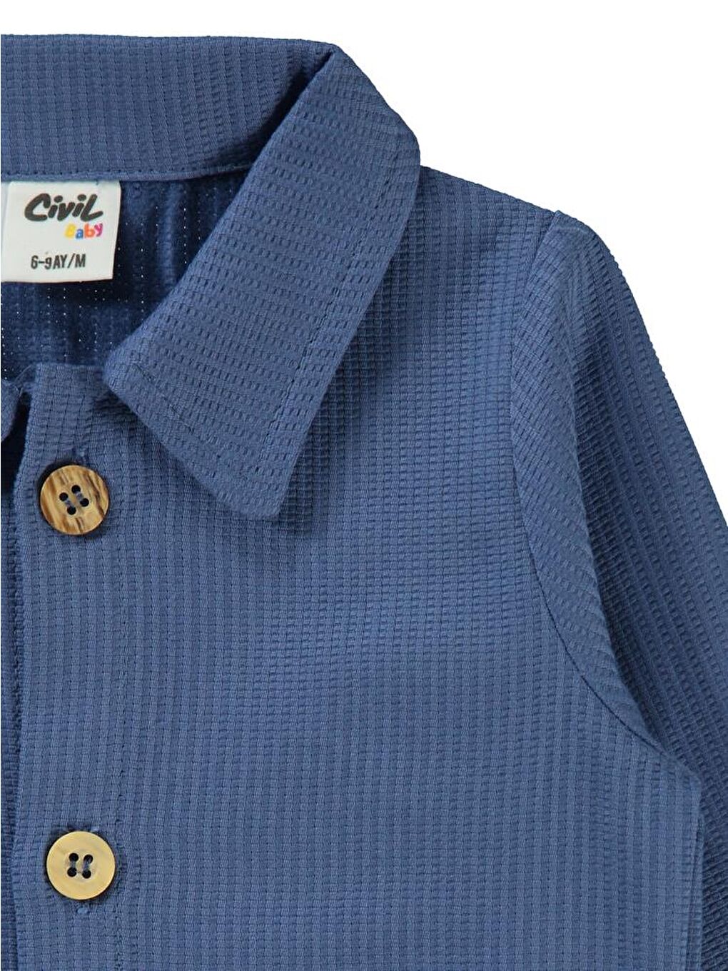İndigo Baby Cepli 6-18 Ay Gömlek - Mavi 9-12 Ay-1