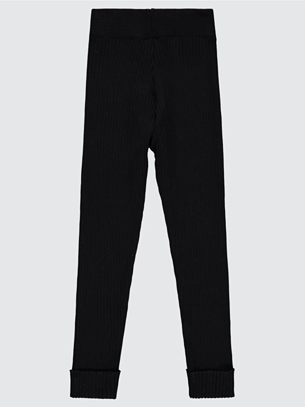 Girls Çizgili 6-9 Yaş Tayt - Siyah 8-9 Yaş