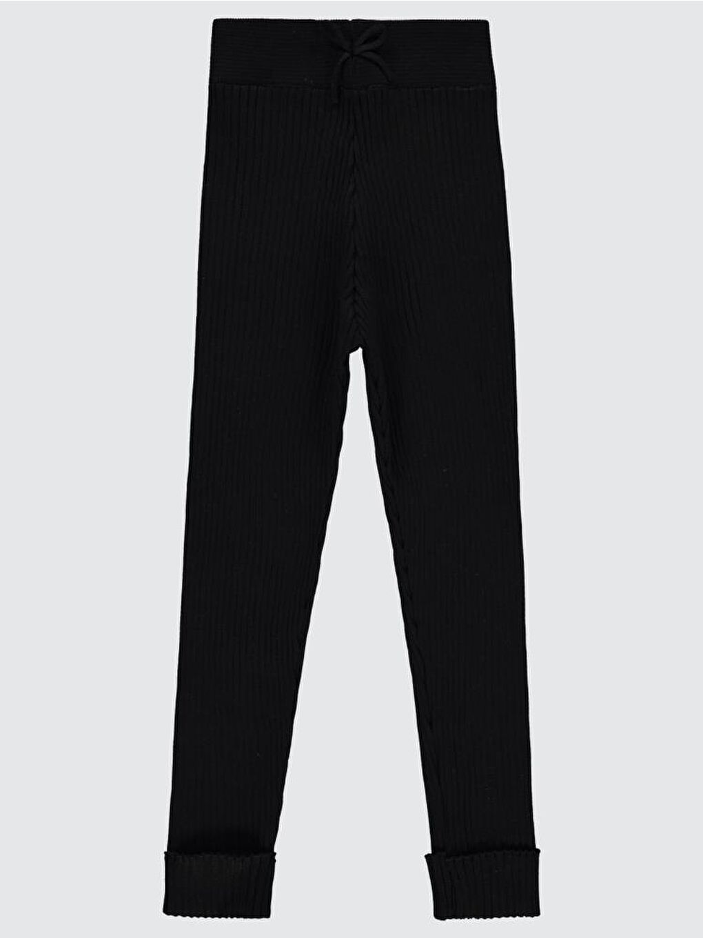 Girls Çizgili 6-9 Yaş Tayt - Siyah 8-9 Yaş-1