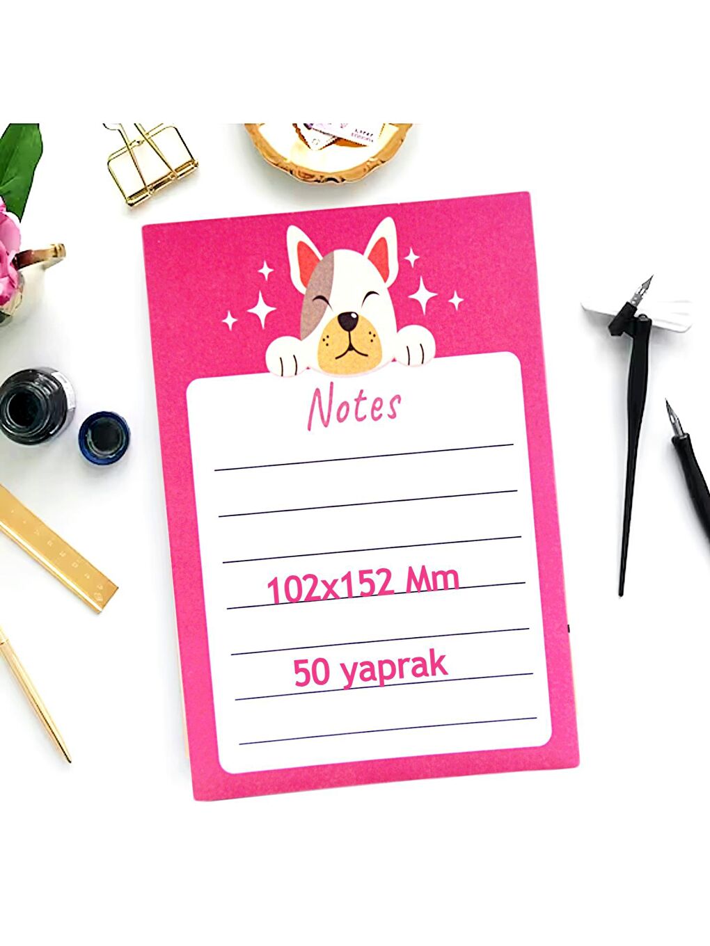 Munis Beyaz Dopp Çek-Kopar Desenli Bloknot 102X152 Mm 50 Yaprak DOPP-N30 - 1