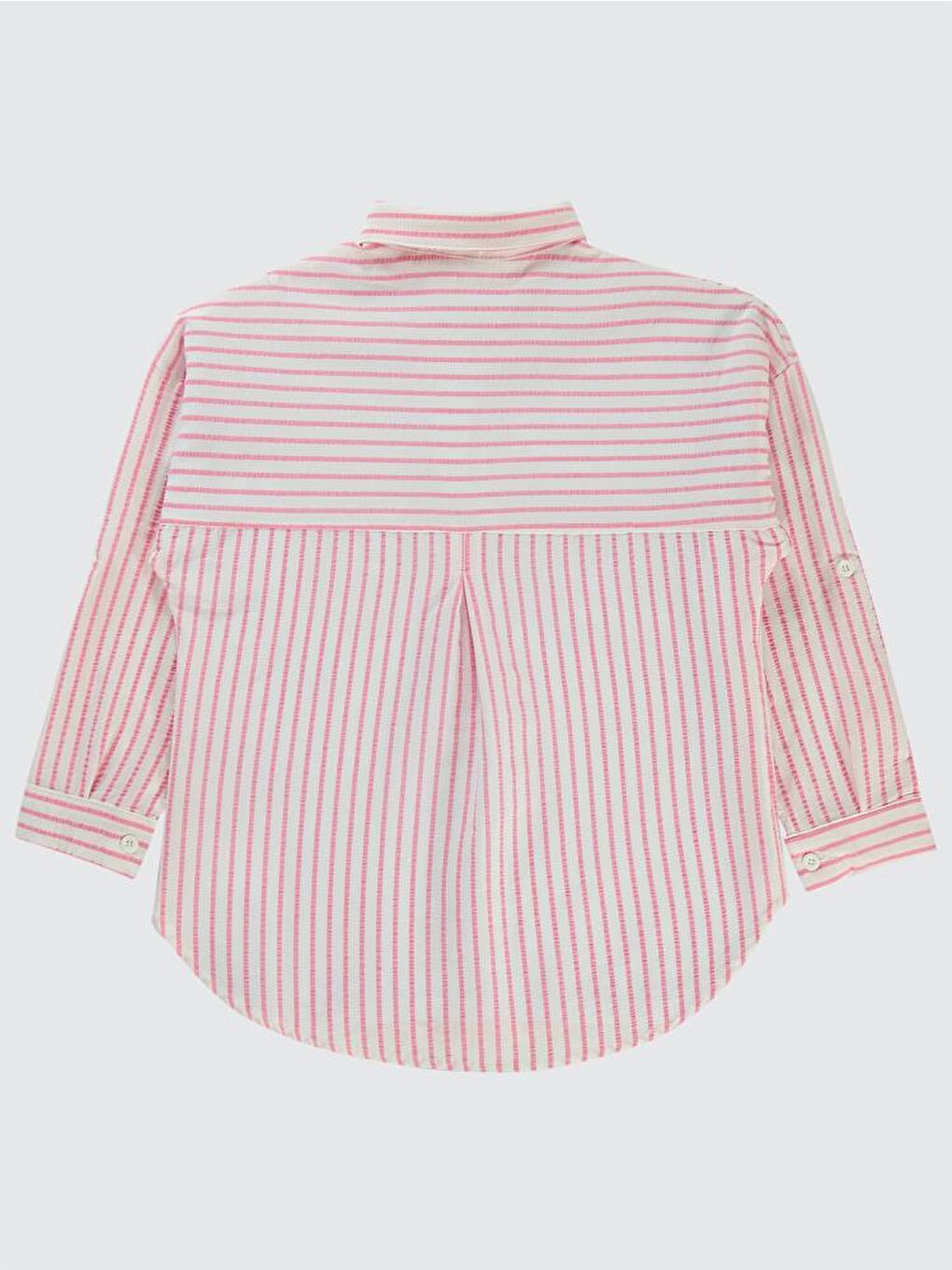 Girls Çizgili 10-13 Yaş Gömlek - Pembe 11-12 Yaş-3