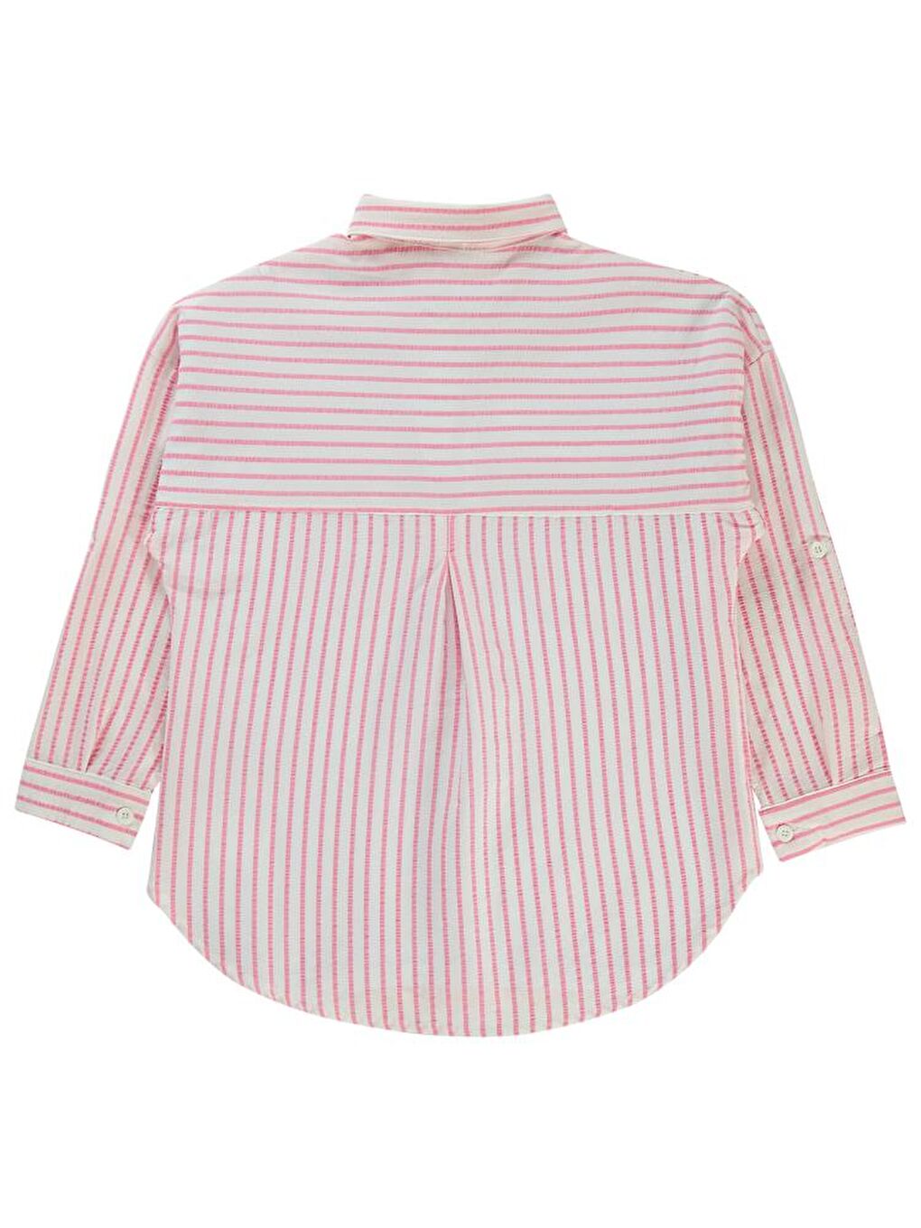 Girls Çizgili 10-13 Yaş Gömlek - Pembe 11-12 Yaş-6