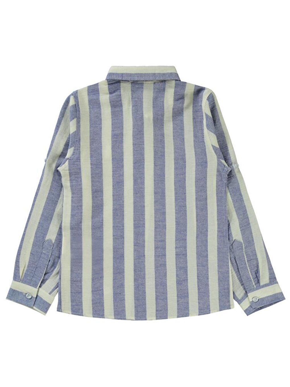 Boys Çizgili Yelken Nakışlı 6-9 Yaş Gömlek - Mavi9-10 Yaş