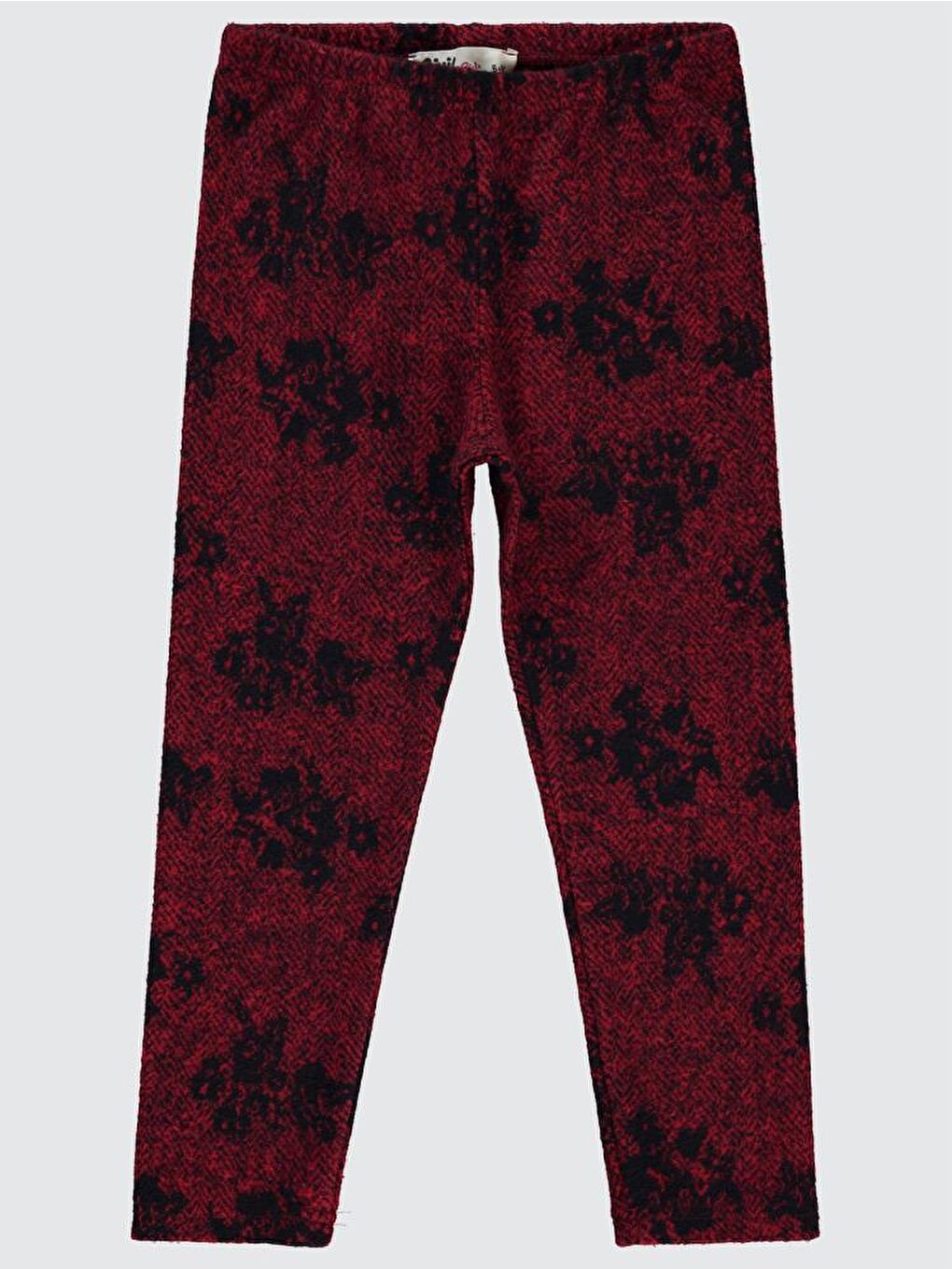 Girls Çiçek Desenli 6-9 Yaş Tayt - Kırmızı 6-7 Yaş