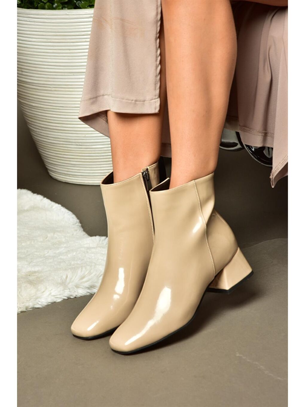 Bej R6540124 Ten Kadın Bot-3