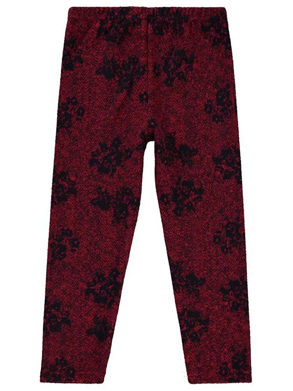 Girls Çiçek Desenli 6-9 Yaş Tayt - Kırmızı 6-7 Yaş-1