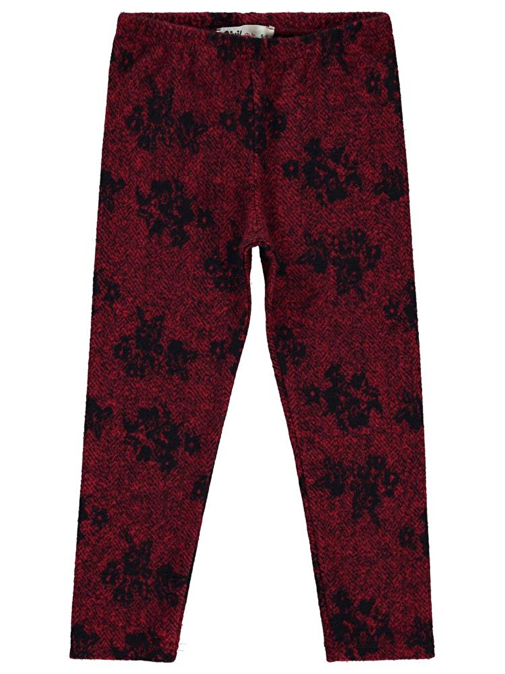 Girls Çiçek Desenli 6-9 Yaş Tayt - Kırmızı 6-7 Yaş-2