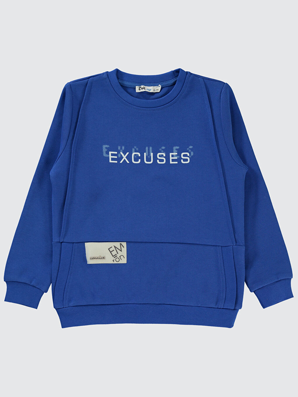 Boys Erkek Çocuk Sweatshirt 10-13 Yaş Saks Mavisi