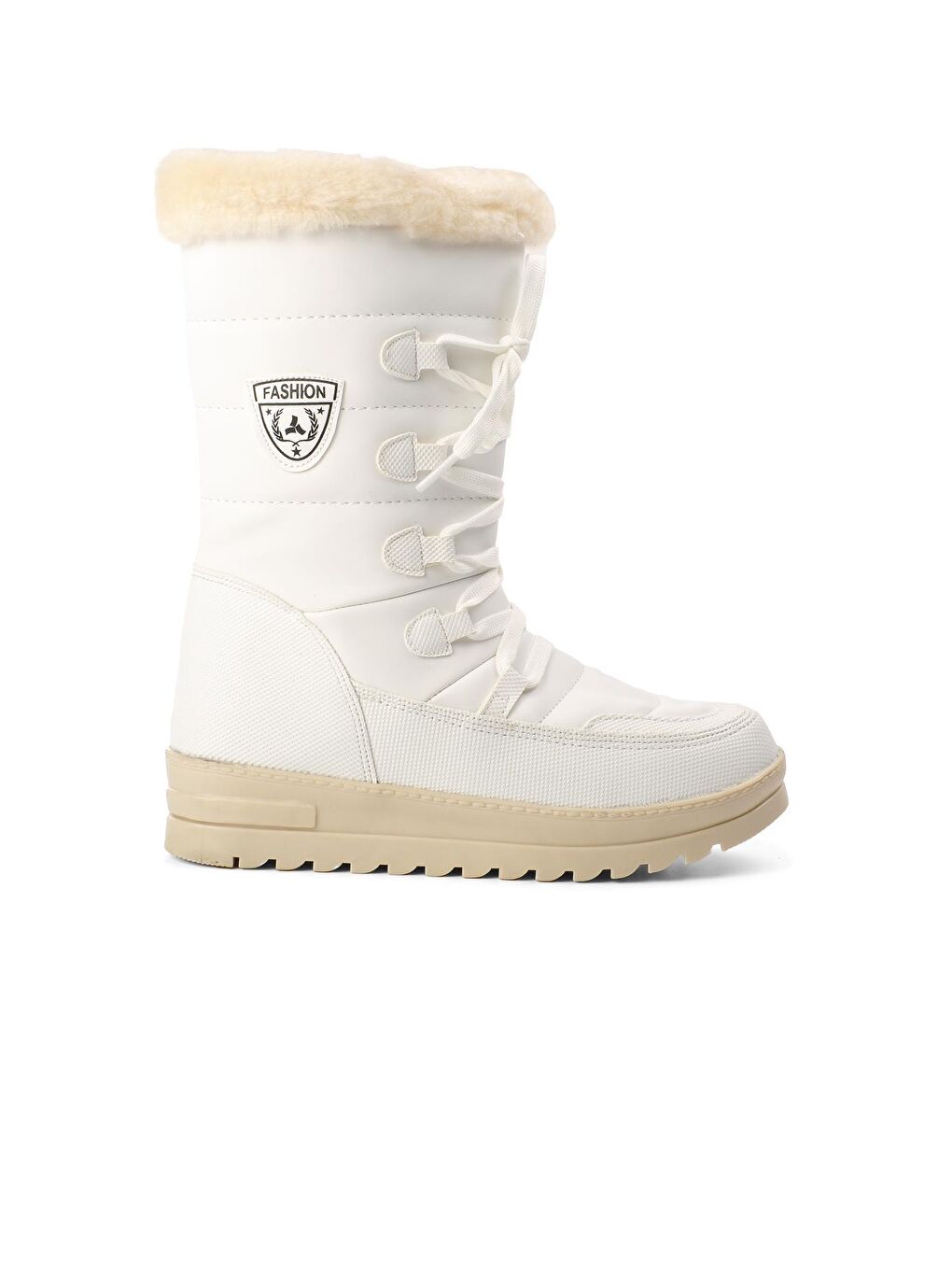 Yuja Beyaz İçi Kürklü Su İtici Kadın Kar Botu