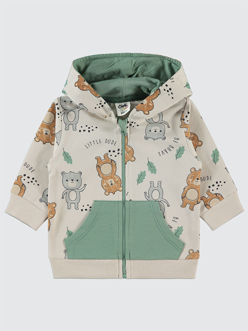 Bej Baby Erkek Bebek Hırka 6-18 Ay Fil Dişi