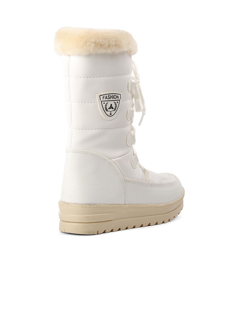 Yuja Beyaz İçi Kürklü Su İtici Kadın Kar Botu-3