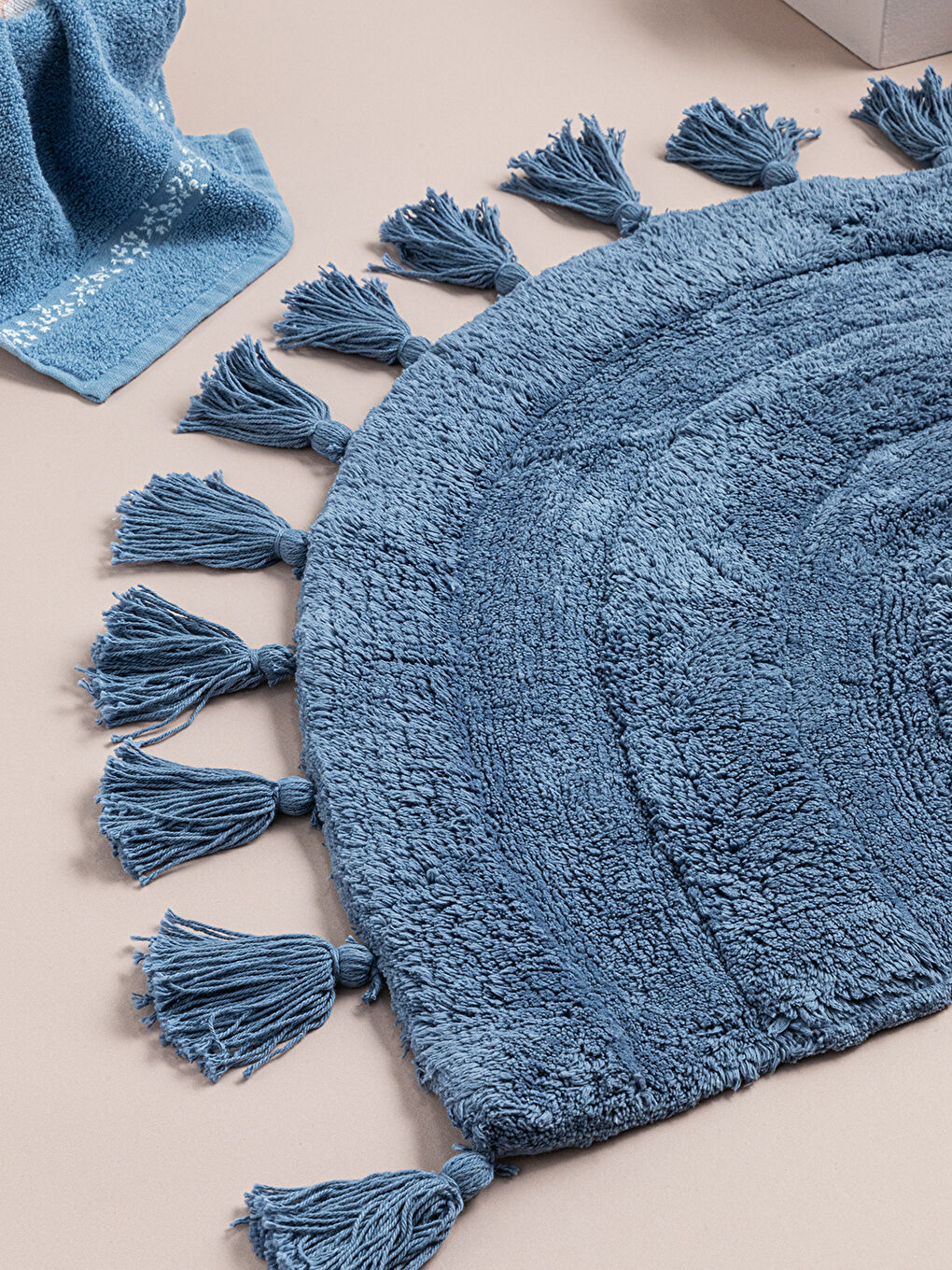 Luna Pamuklu Banyo Paspası Açık Mavi-1