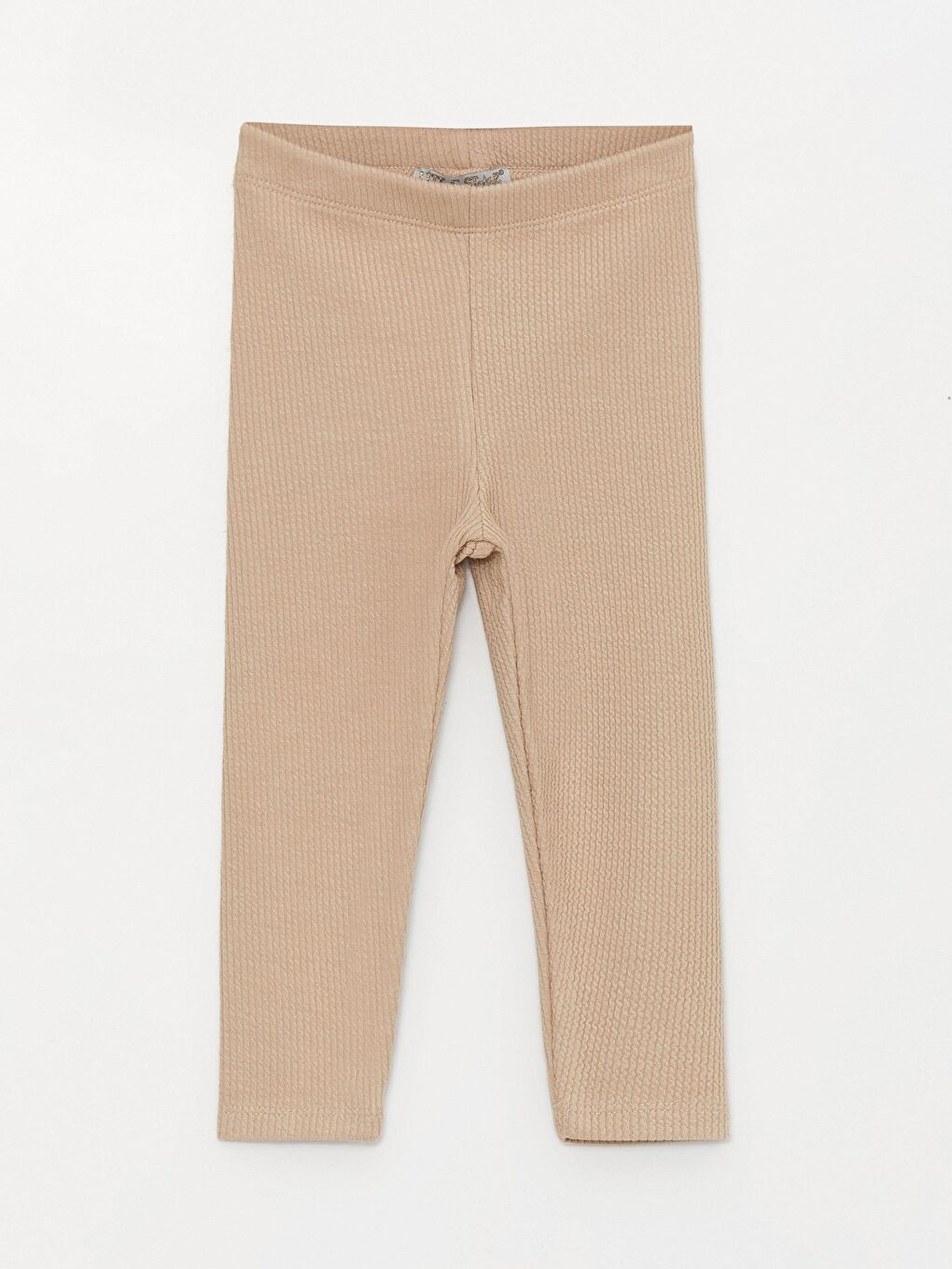 Bej Kız Çocuk Bürümcük Örme Likralı Tayt