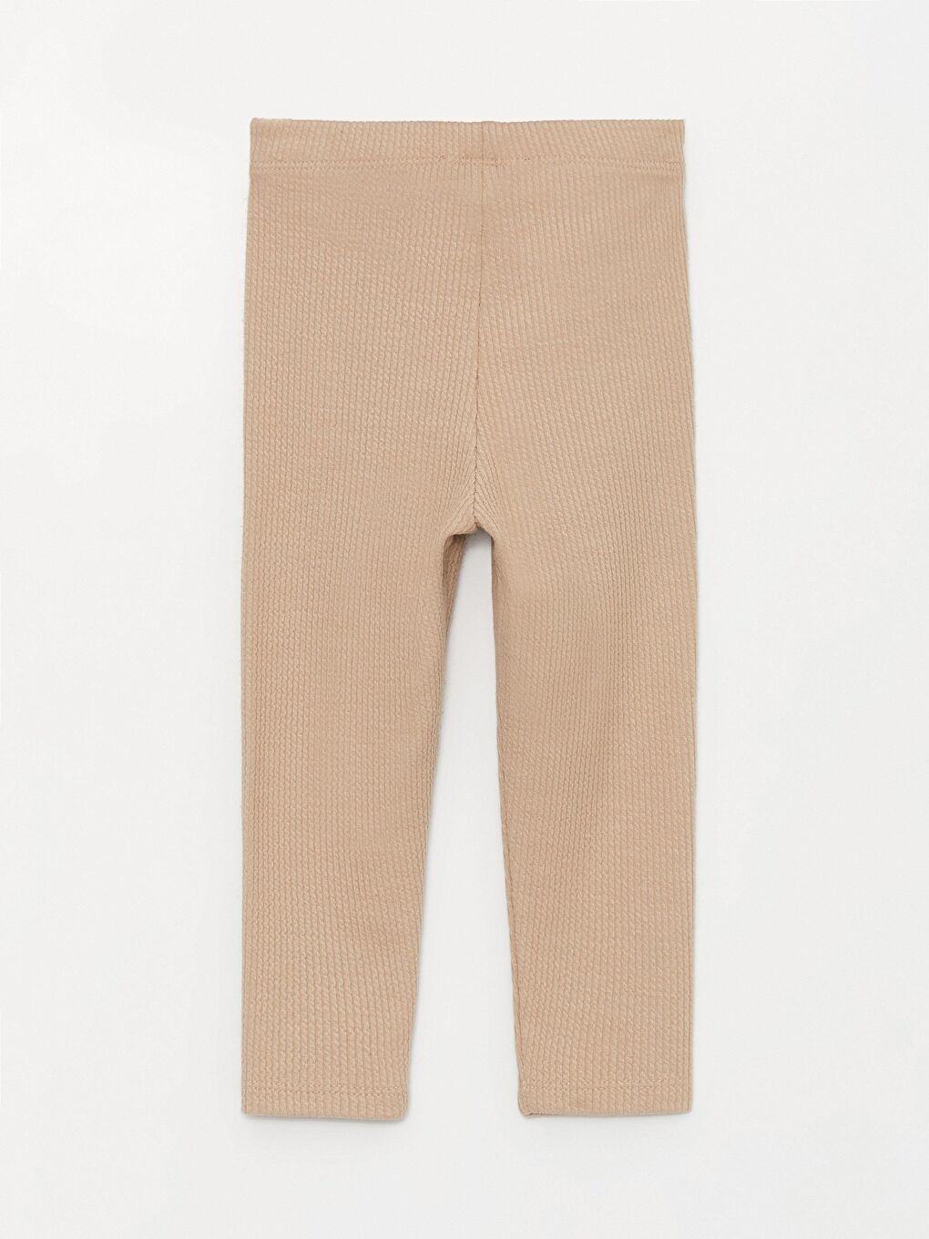 Bej Kız Çocuk Bürümcük Örme Likralı Tayt-1
