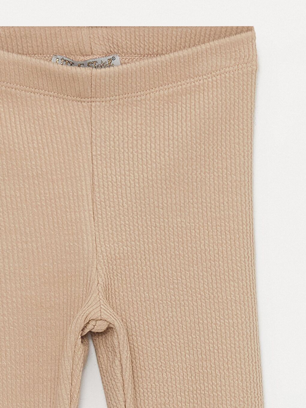 Bej Kız Çocuk Bürümcük Örme Likralı Tayt-2