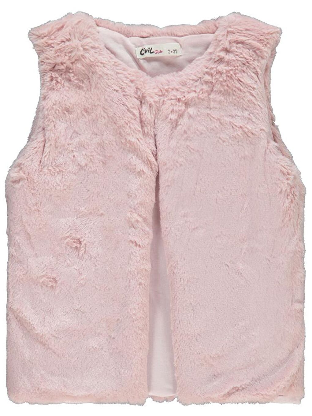 Pembe Girls Pelüş 2-5 Yaş Yelek - Pudra 3-4 Yaş