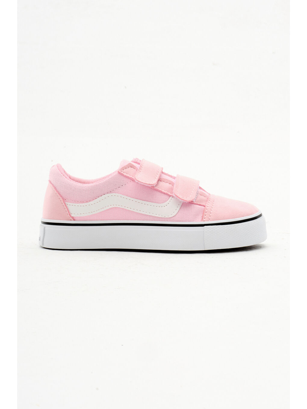 Çocuk Unisex Pembe Kauçuk Taban Keten Cırtlı Spor Ayakkabı-1