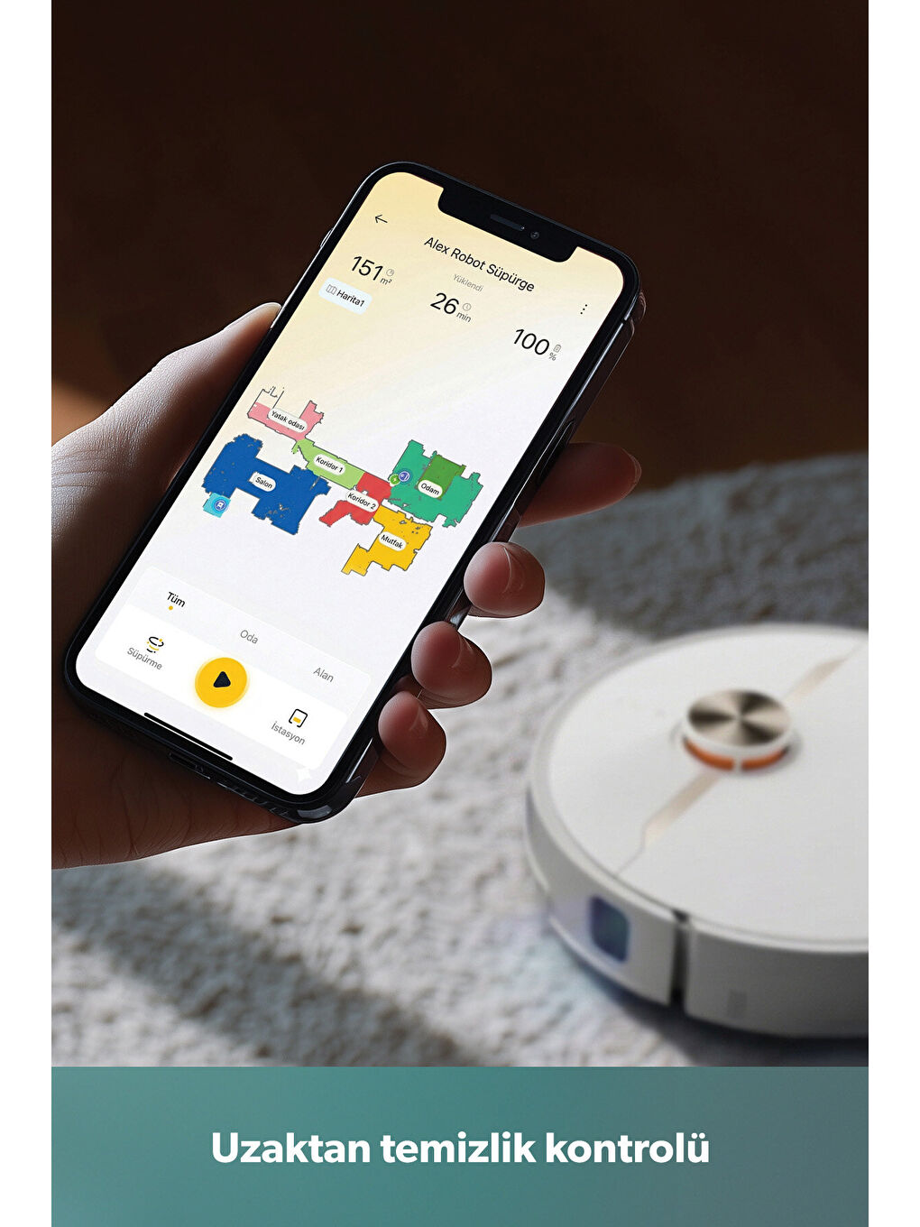 Alex 50 Pro AI Destekli Akıllı Robot Süpürge 28000 Pa Emiş Güçlü Beyaz-8