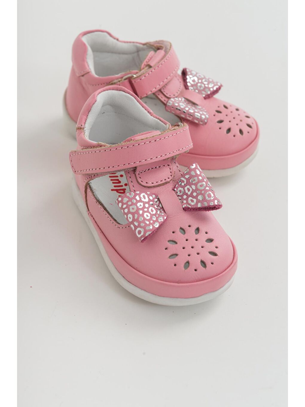 Kız Çocuk Pembe Deri Ortopedik Destekli İlk Adım Ayakkabı-1