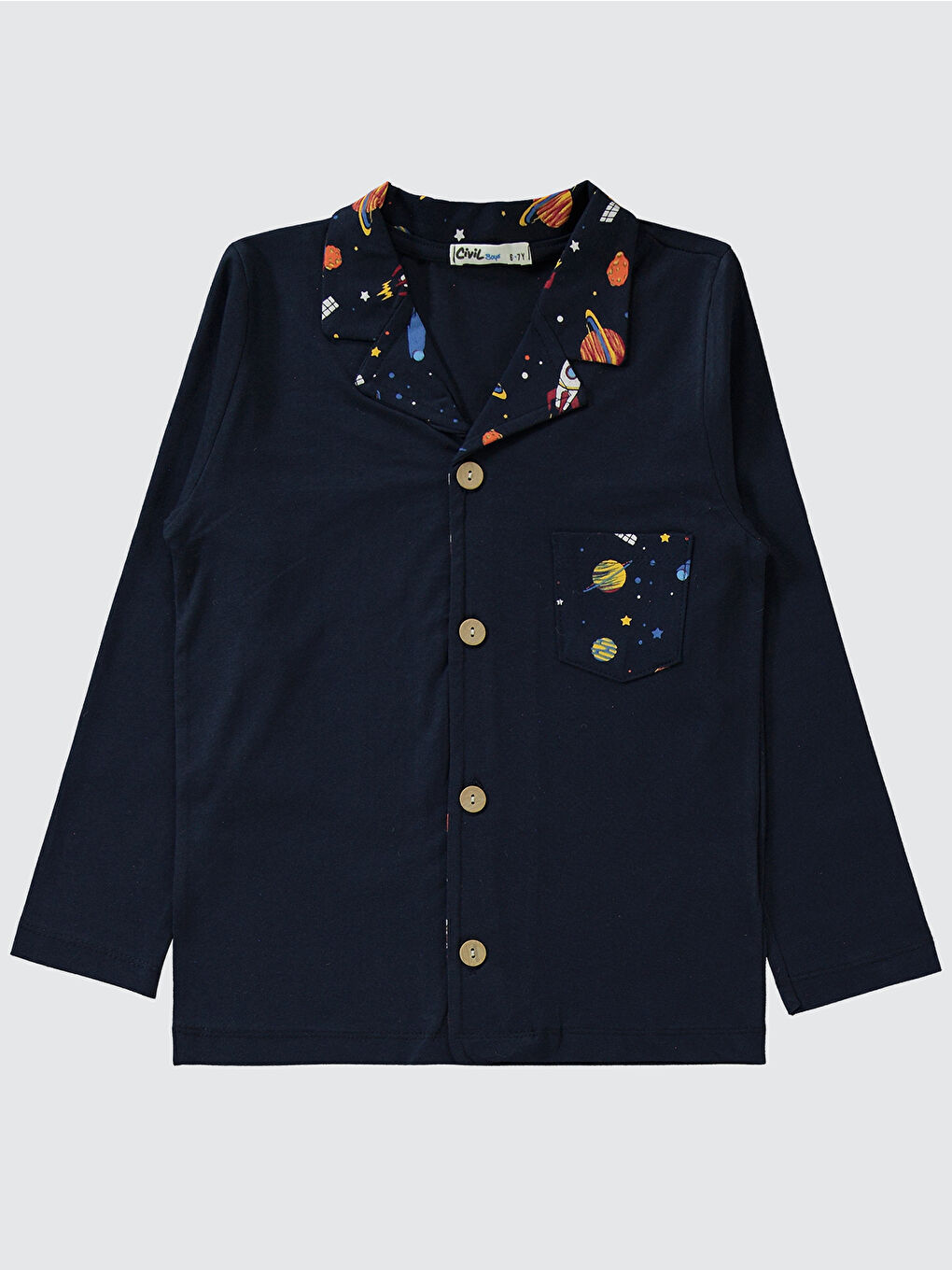 Boys Erkek Çocuk Pijama Takımı 6-9 Yaş Lacivert-2