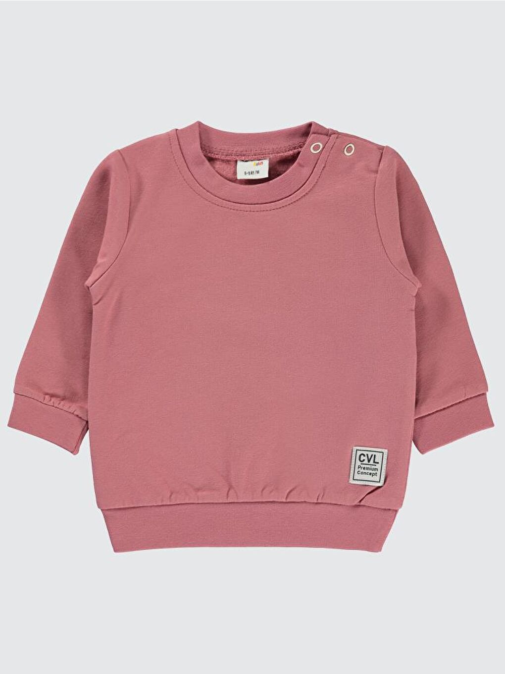 Baby Düz Basic 6-18 Ay Sweatshirt - Pembe 18-24 Ay-1
