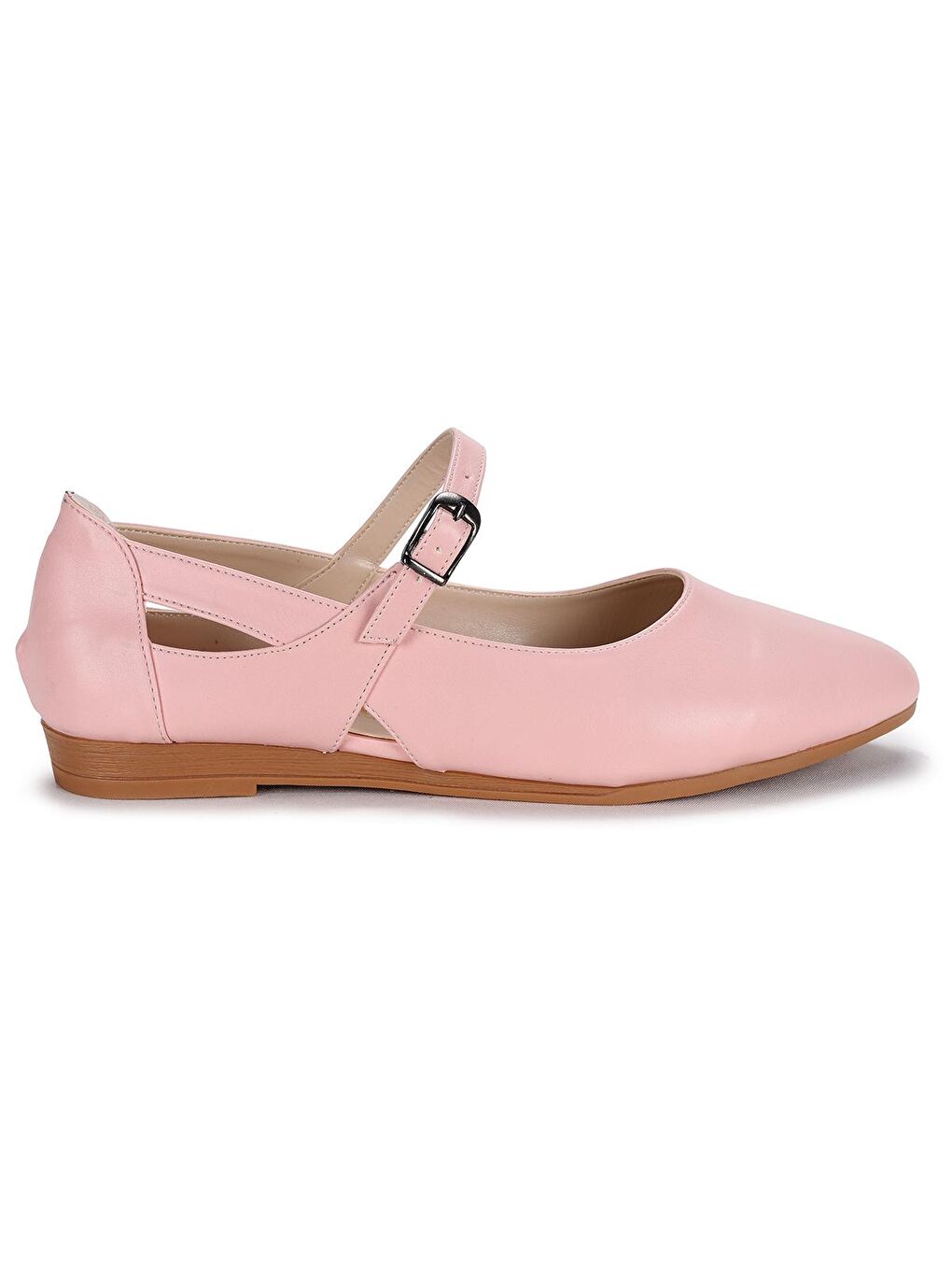 Pembe Cilt Sandalet Kadın Babet Ayakkabı 1920-201-3