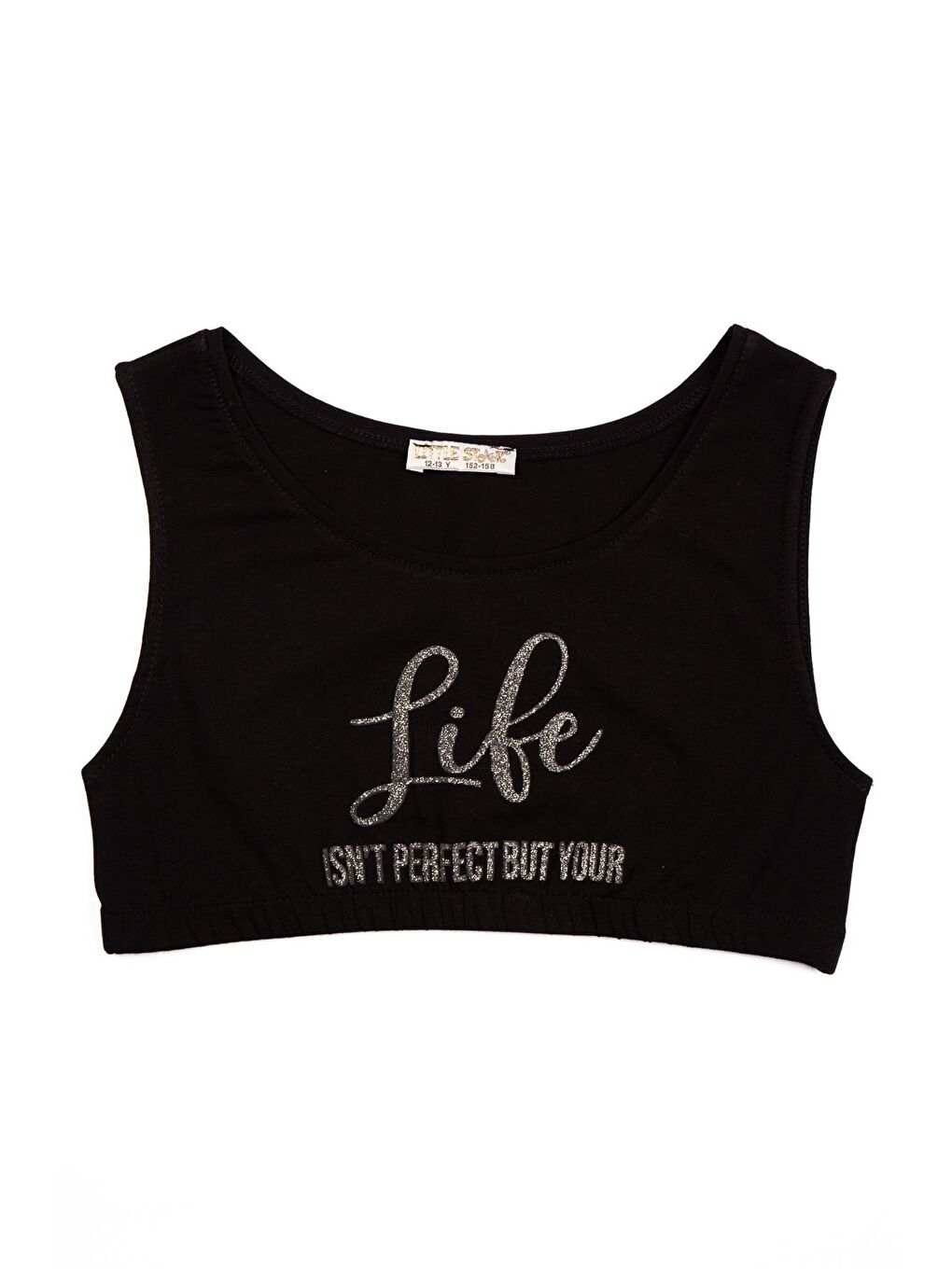 Siyah Kız Çocuk Life Crop Atlet