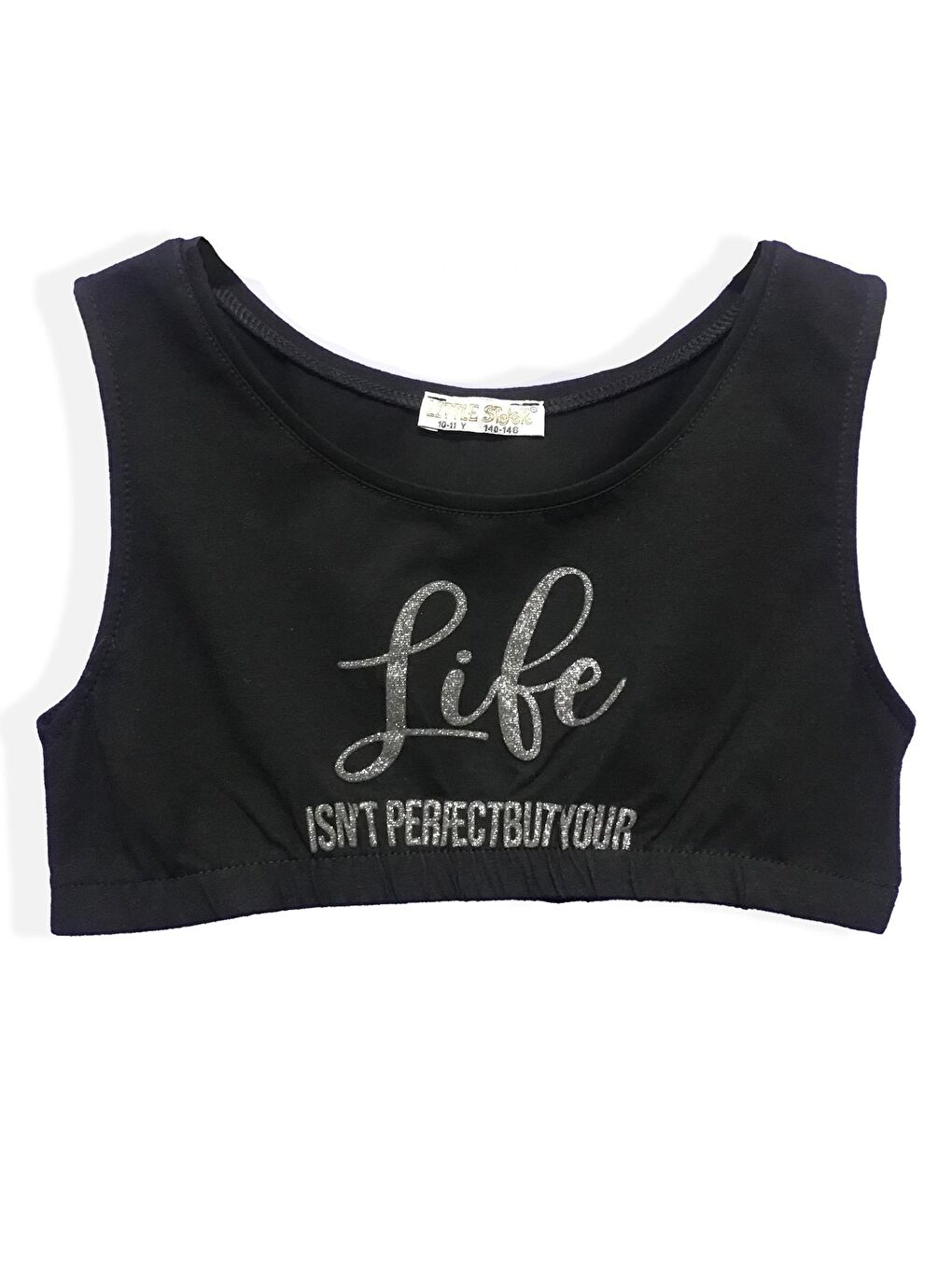 Siyah Kız Çocuk Life Crop Atlet-1