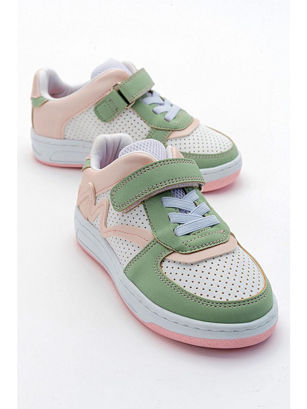 Kız Çocuk Yeşil-Pudra Sneaker Ayakkabı