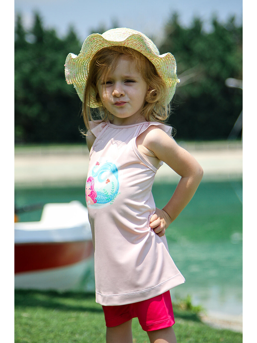 Pembe Pudra Çocuk Mayo K2203-1