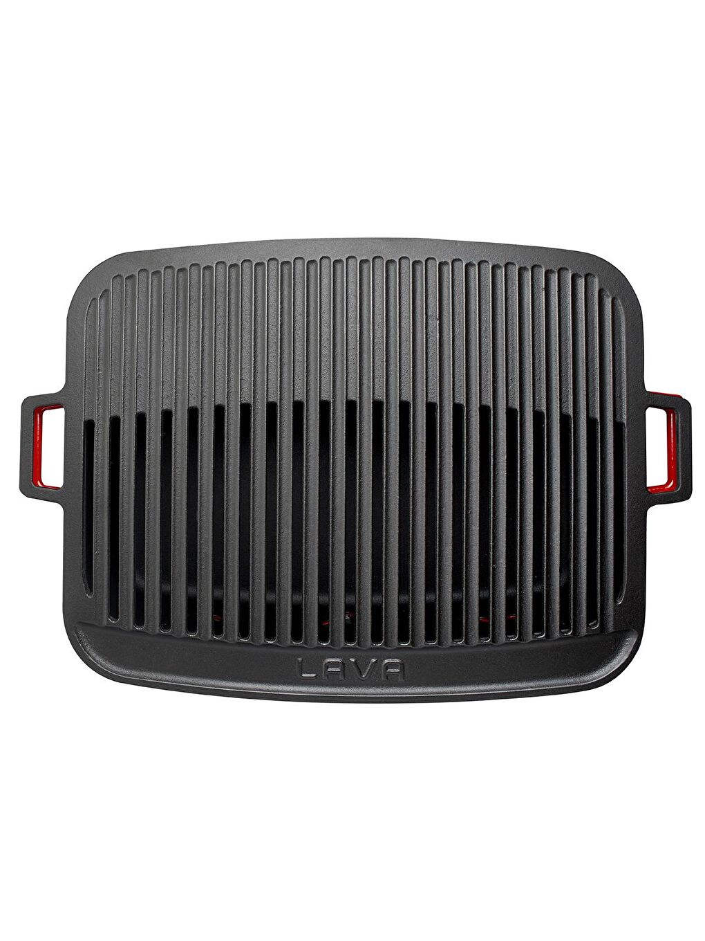 Kırmızı Dikdörtgen Mangal Izgara Set Döküm Demir Yekpare Çift Kulplu Ölçü 36x45cm.-2