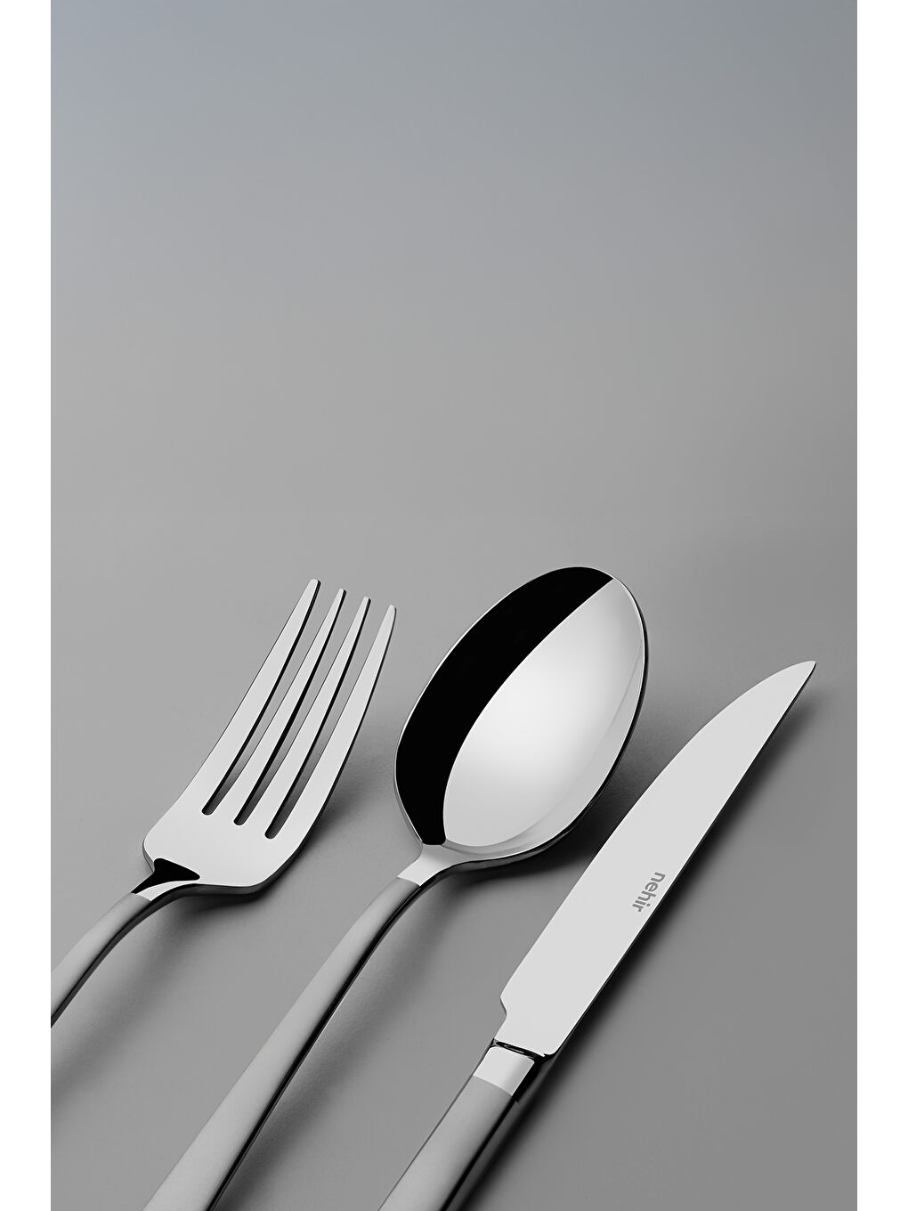 Gri Sultan Saten 12 Kişilik 84 Parça Kutulu Çatal Kaşık Bıçak Takımı-1