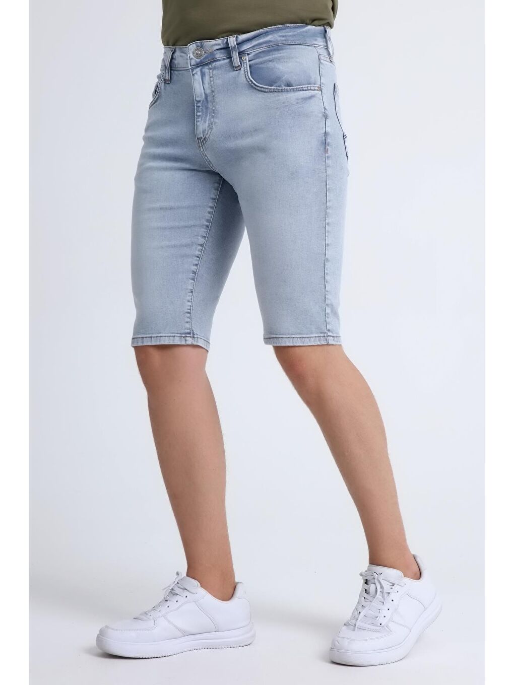 Gri Arnold 013  Erkek Jean Şort-1