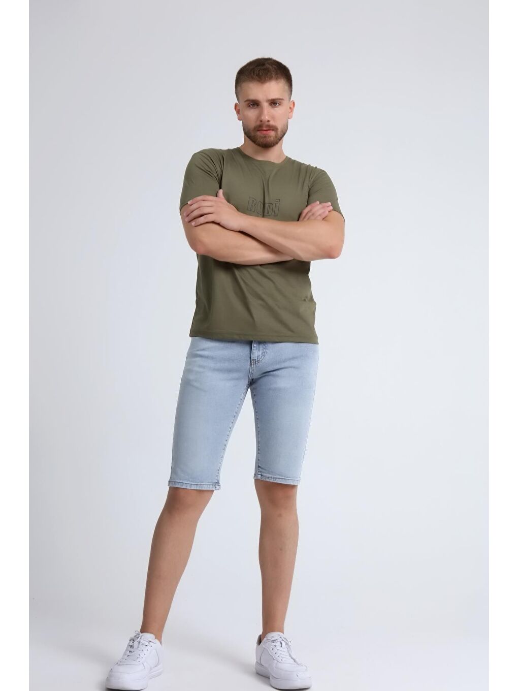 Gri Arnold 013  Erkek Jean Şort-2