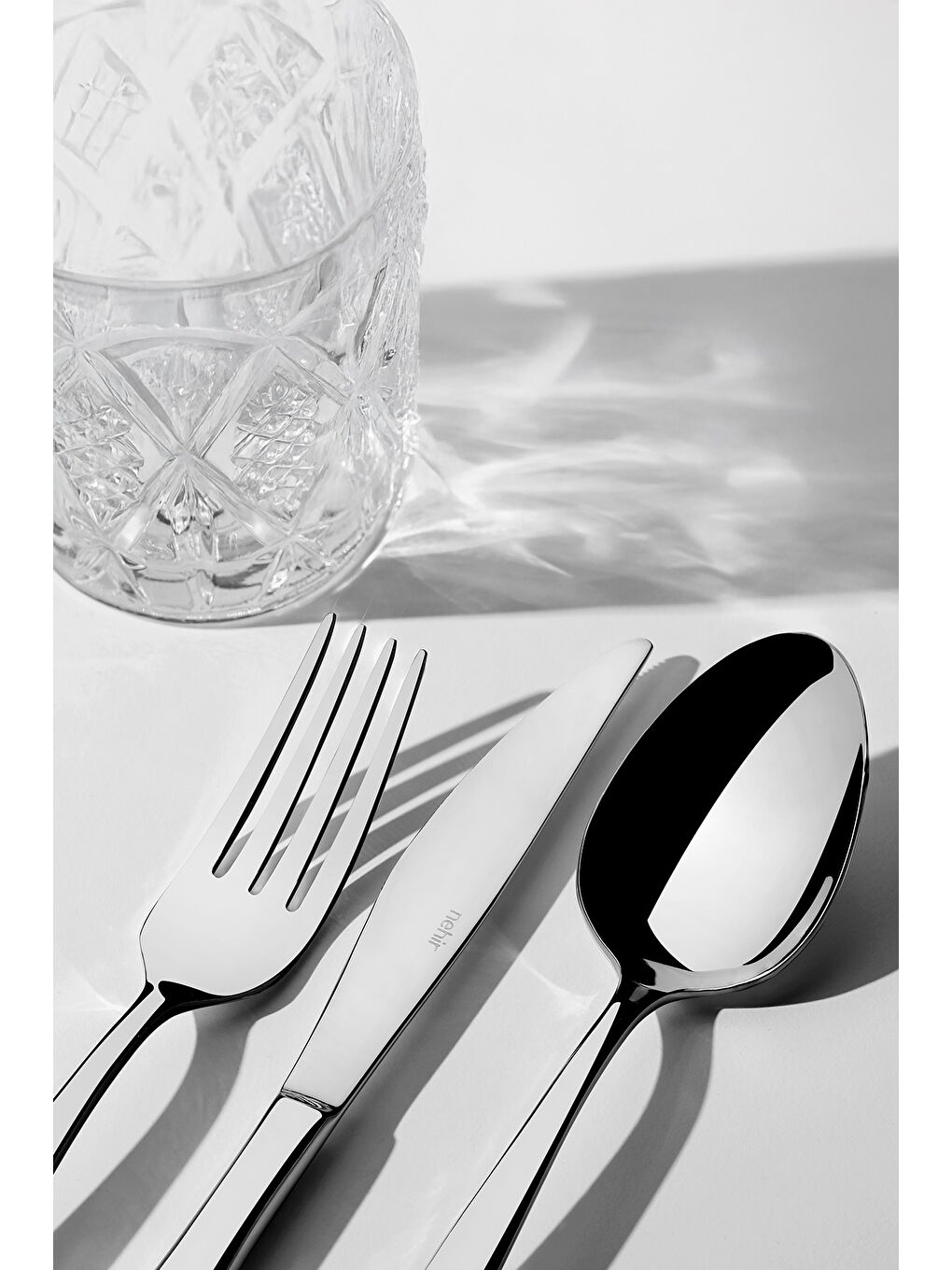 Gri Zarif Sade 12 Kişilik 84 Parça Kutulu Çatal Kaşık Bıçak Takımı-1