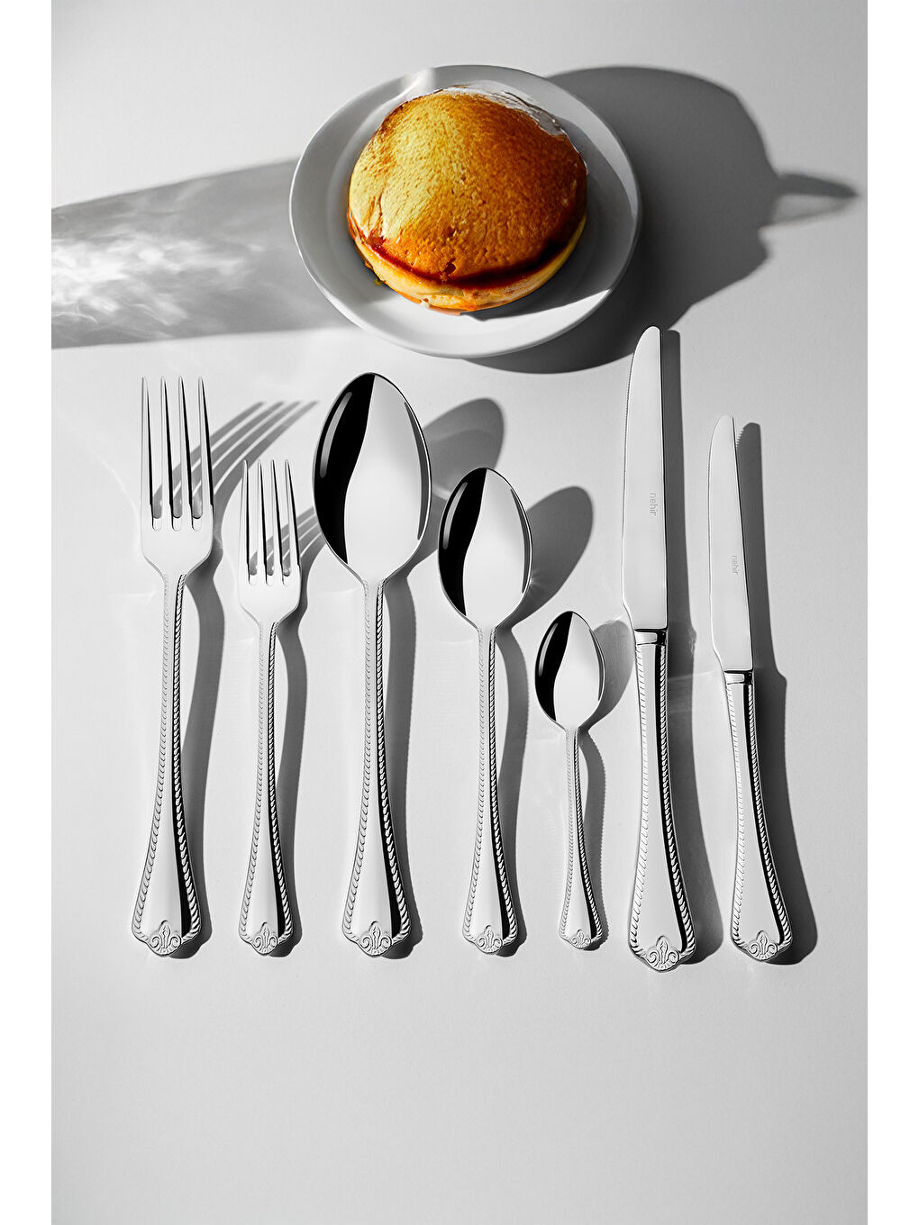 Gri Fulya Sade 12 Kişilik 84 Parça Kutulu Çatal Kaşık Bıçak Takımı