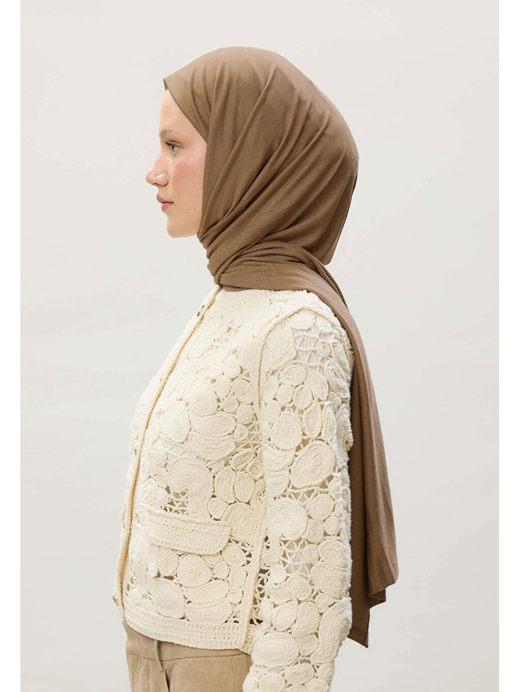 Kahverengi Penye Şal Latte-2