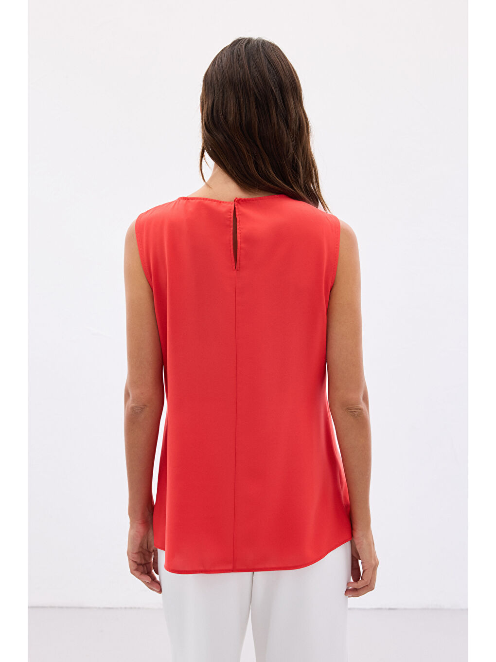 Tek Omuz Detaylı Bluz - Kırmızı-5