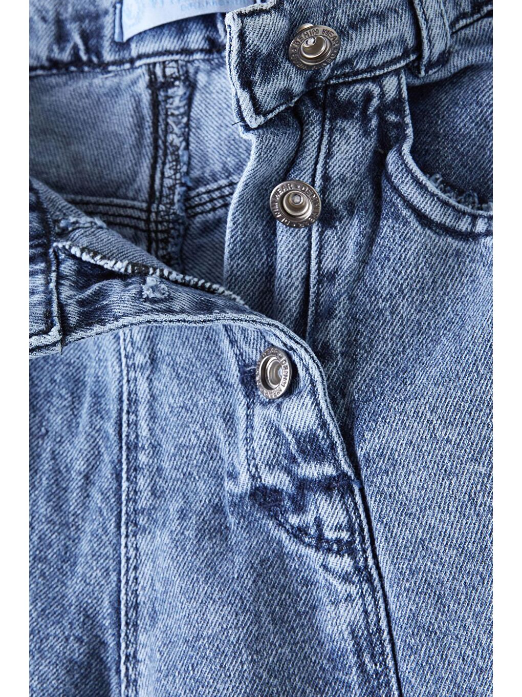 Açık Mavi Geniş Paça Yandan Patlı Kız Jean Pantolon 16202-3