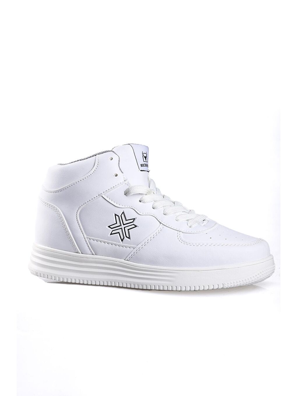 Beyaz Bağcıklı Yürüyüş Kadın Spor Ayakkabı 4197 Base Mid-3