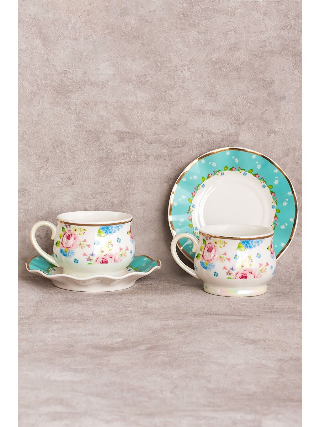 Beyaz Mila Porselen Altın Yaldızlı 6 Kişilik 12 Parça Fincan Seti Türk Kahvesi Takımı Kahve Fincanı