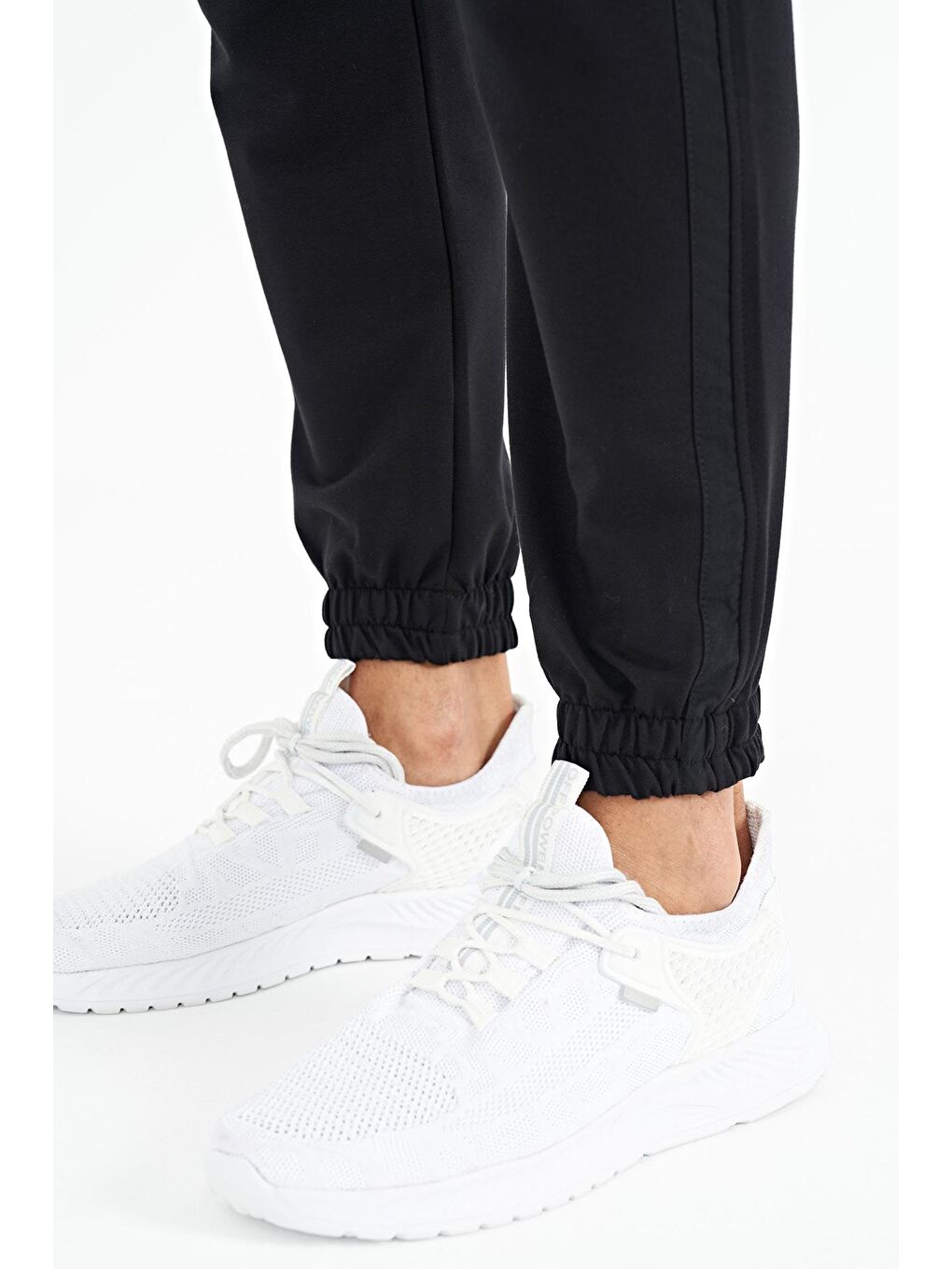 Siyah Fermuar Ceplı Biye Detalı Standart Kalıp Jogger Erkek Eşofman Alt  - 84968-3