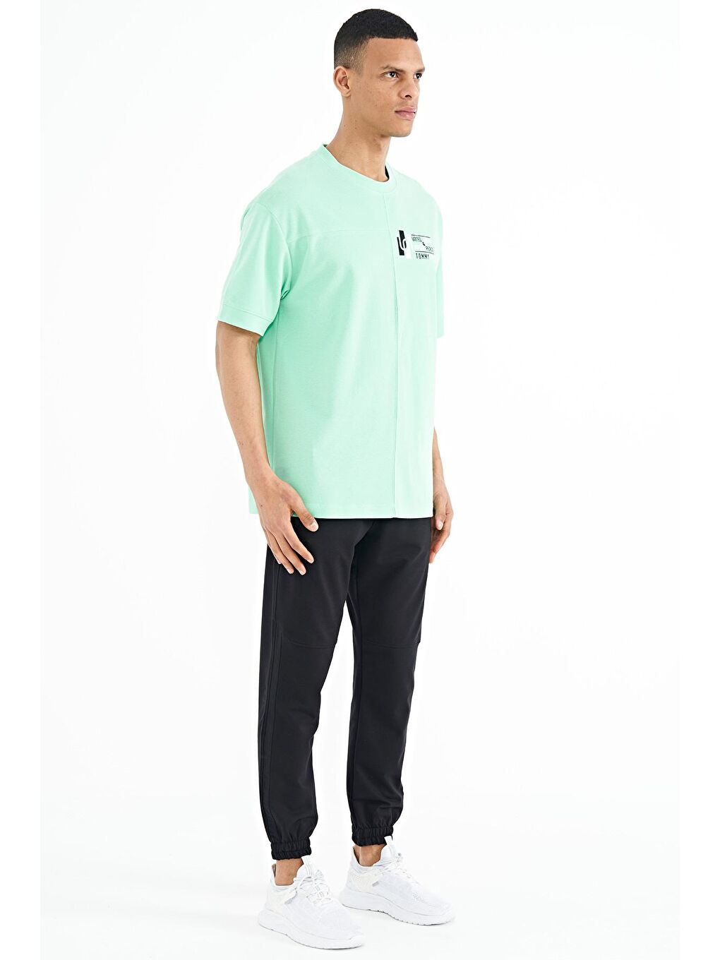 Siyah Fermuar Ceplı Biye Detalı Standart Kalıp Jogger Erkek Eşofman Alt  - 84968-4