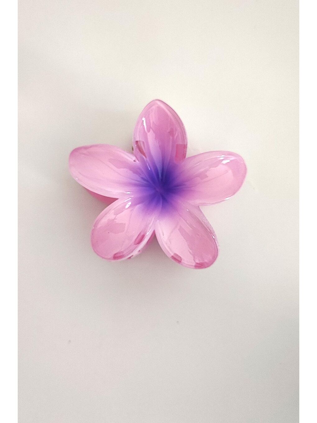 Lila Büyük Hibiscus Lüks Asetat Mandal Toka-1