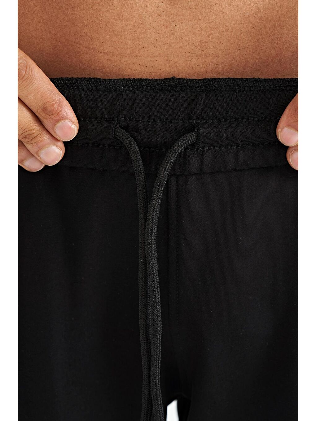 Siyah Yan Baskı Detaylı Standart Kalıp Erkek Jogger Eşofman Alt - 84965-1